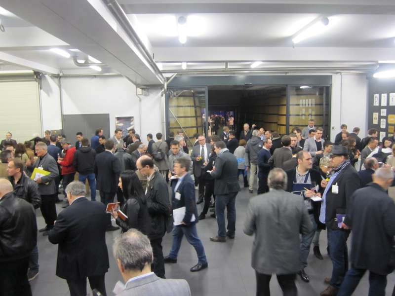 Stephen Browett makes his way through the busy Margaux UGC tasting